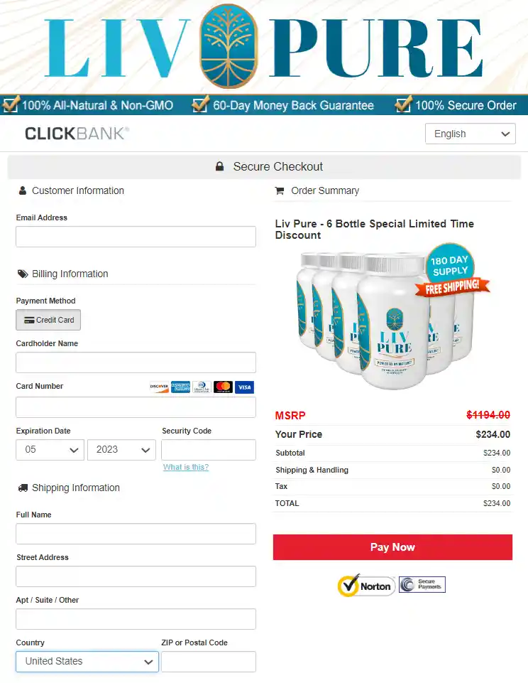 Liv Pure Weight Loss Supplement Order Page